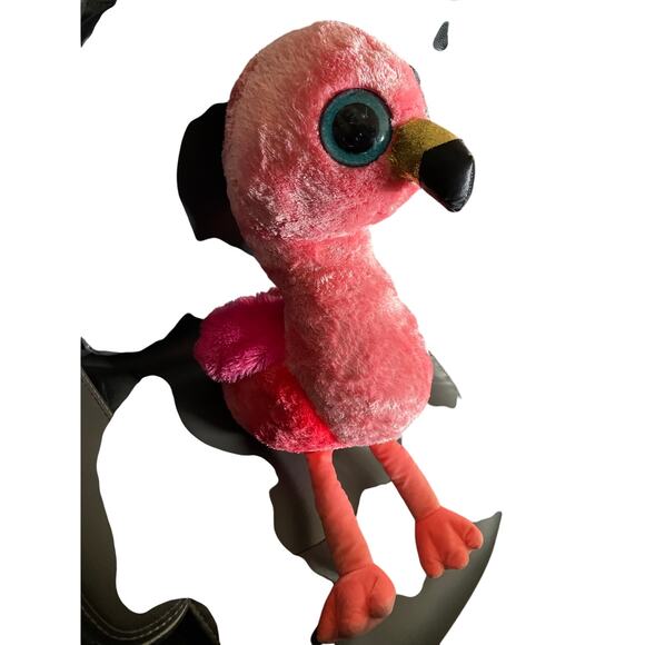 TY Beanie Boos Pink Jumbo Eye Gilda Stuffed Flamingo Plushie - Picture 10 of 10